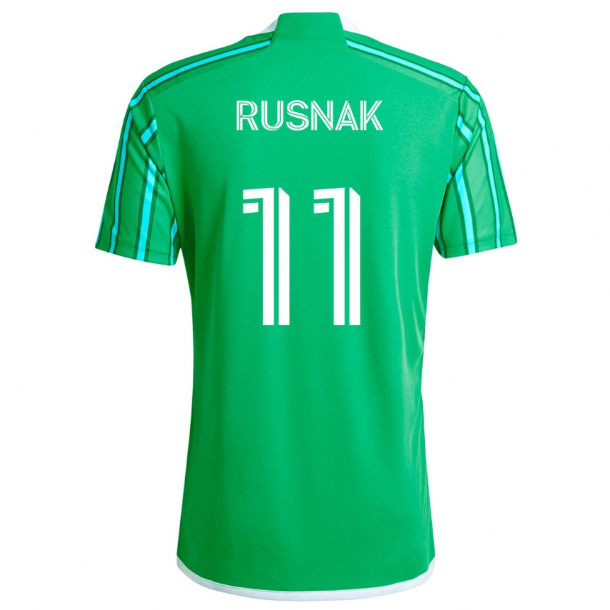 Kids Football Albert Rusnák #11 Green White Home Jersey 2024/25 T-Shirt Nz