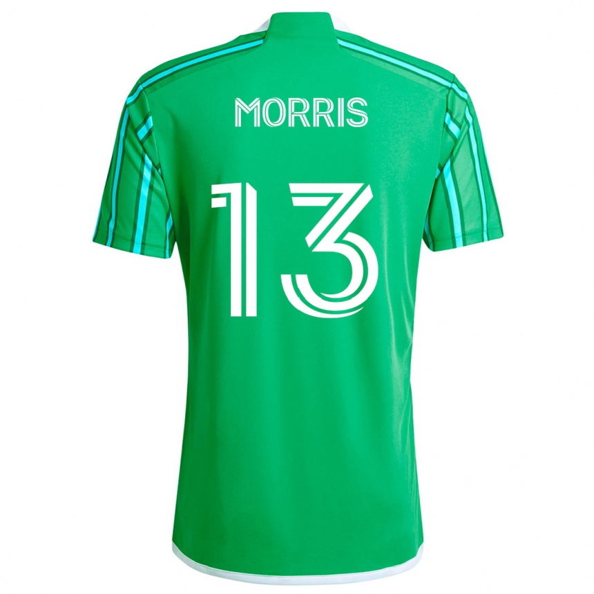 Kids Football Jordan Morris #13 Green White Home Jersey 2024/25 T-Shirt Nz