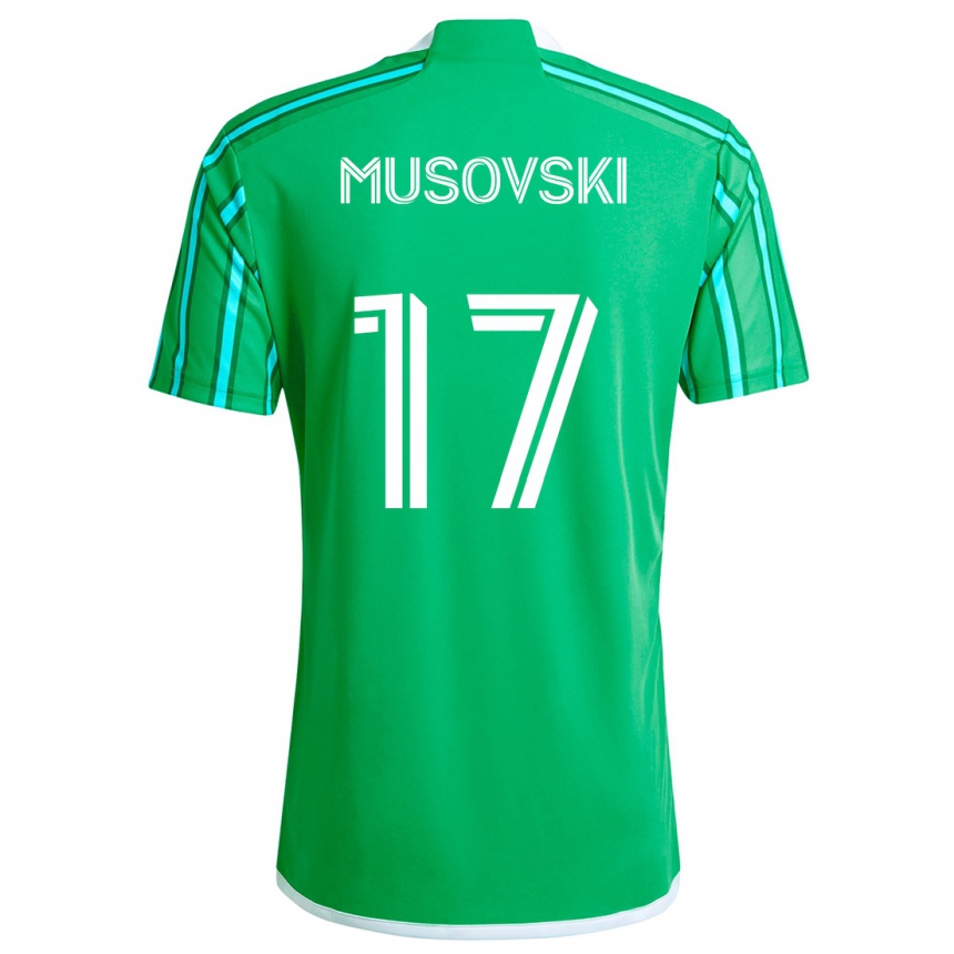 Kids Football Danny Musovski #17 Green White Home Jersey 2024/25 T-Shirt Nz