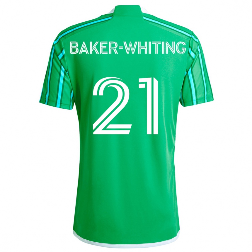 Kids Football Reed Baker-Whiting #21 Green White Home Jersey 2024/25 T-Shirt Nz