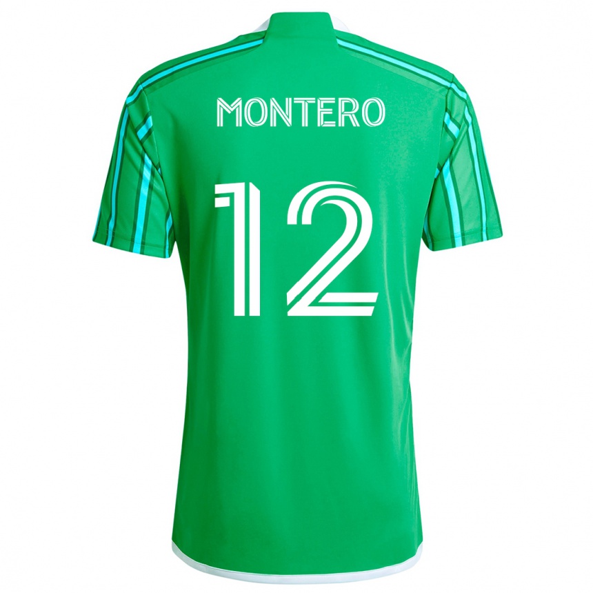 Kids Football Fredy Montero #12 Green White Home Jersey 2024/25 T-Shirt Nz