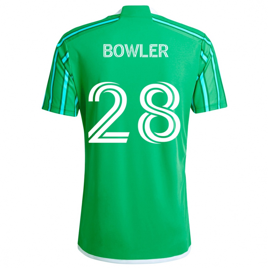 Kids Football Rachel Bowler #28 Green White Home Jersey 2024/25 T-Shirt Nz