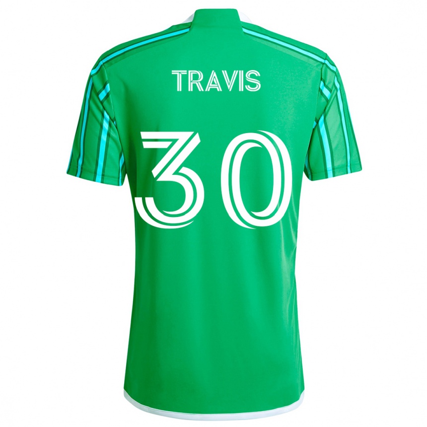 Kids Football Riley Travis #30 Green White Home Jersey 2024/25 T-Shirt Nz