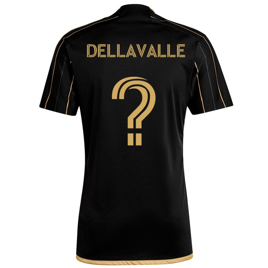 Kids Football Lorenzo Dellavalle #0 Black Gold Home Jersey 2024/25 T-Shirt Nz