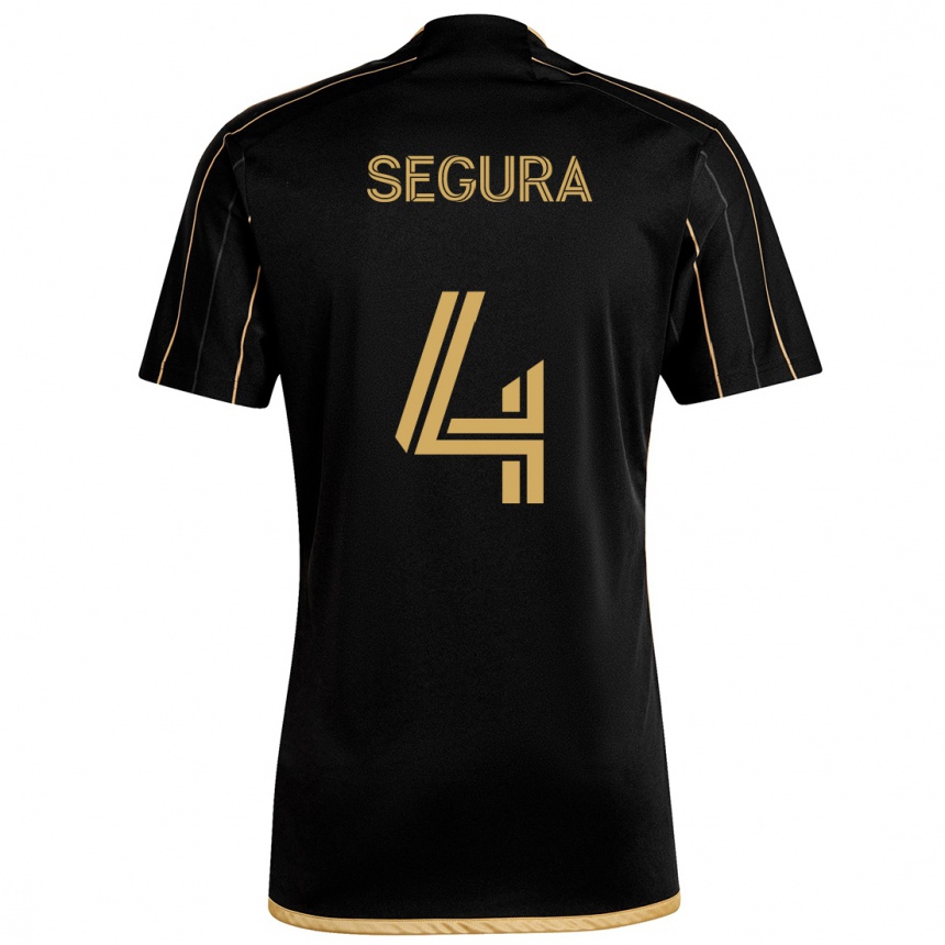 Kids Football Eddie Segura #4 Black Gold Home Jersey 2024/25 T-Shirt Nz