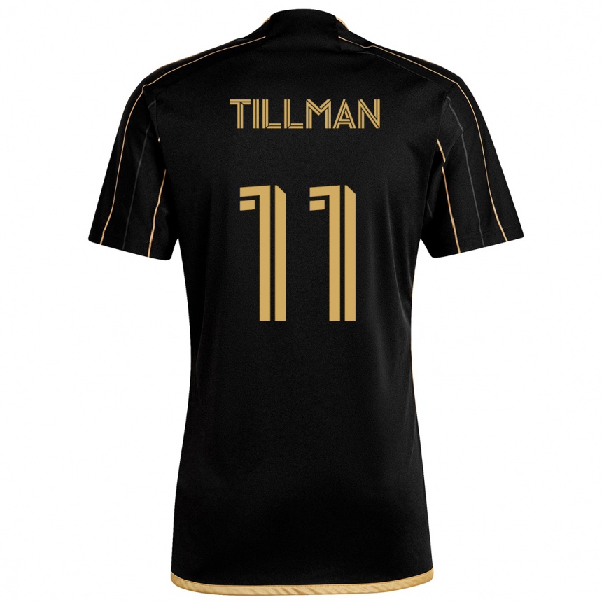 Kids Football Timothy Tillman #11 Black Gold Home Jersey 2024/25 T-Shirt Nz