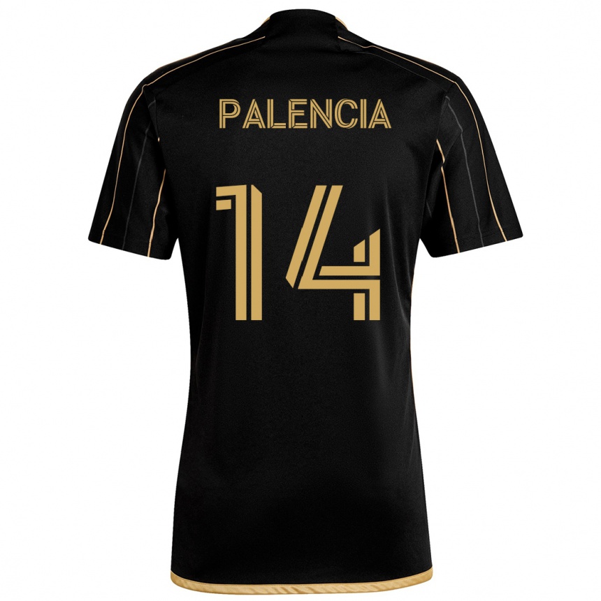 Kids Football Sergi Palencia #14 Black Gold Home Jersey 2024/25 T-Shirt Nz