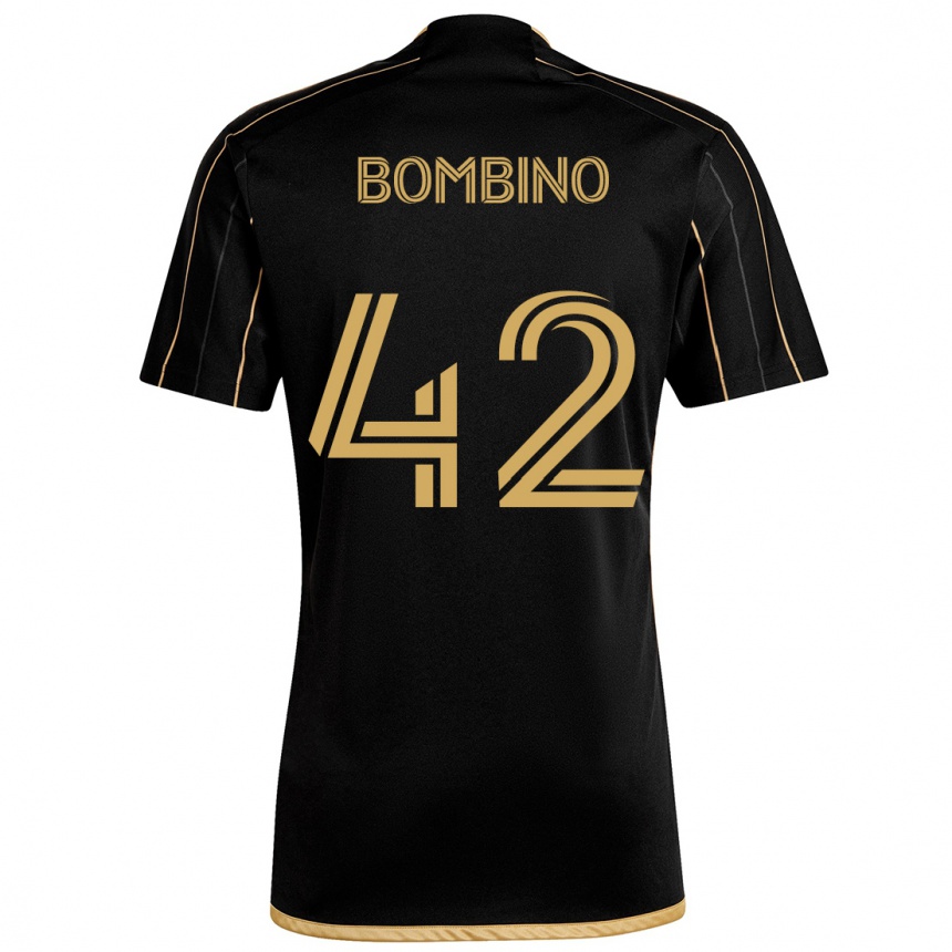 Kids Football Luca Bombino #42 Black Gold Home Jersey 2024/25 T-Shirt Nz