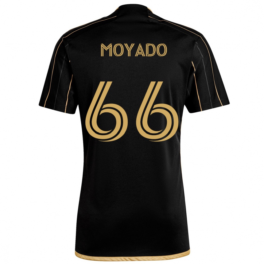 Kids Football Bryan Moyado #66 Black Gold Home Jersey 2024/25 T-Shirt Nz