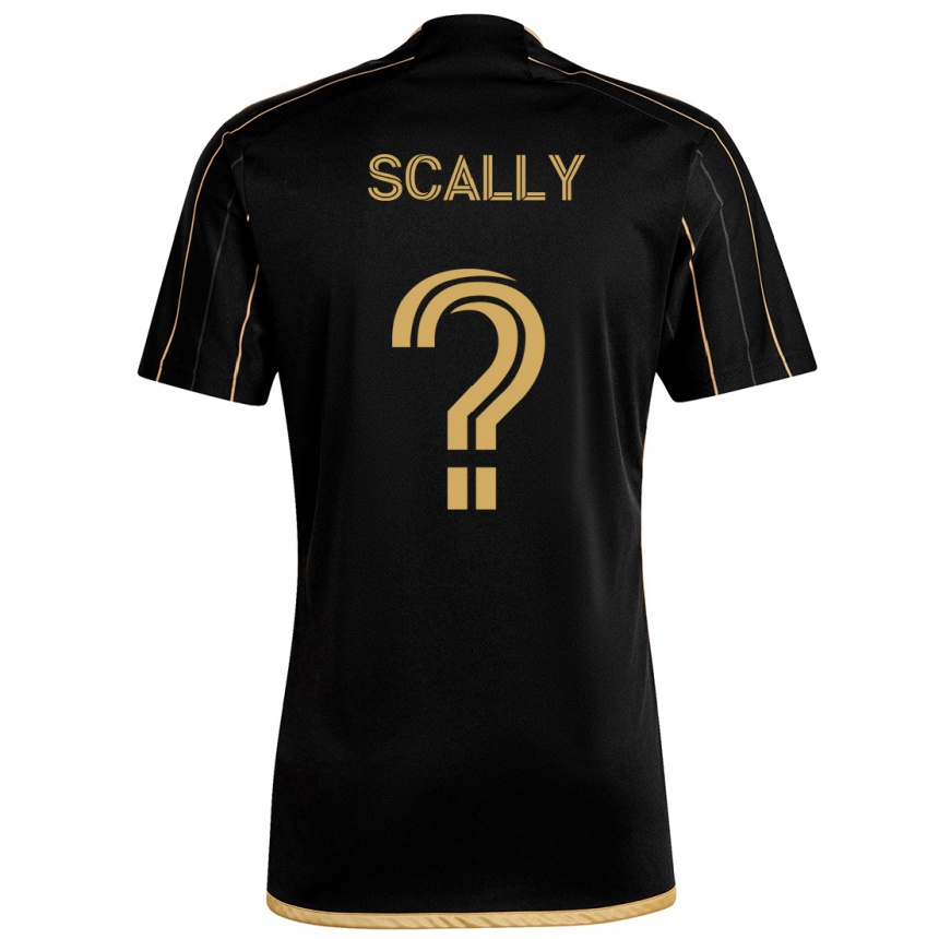 Kids Football Ethan Scally #0 Black Gold Home Jersey 2024/25 T-Shirt Nz