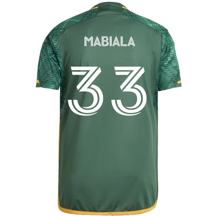 Kids Football Larrys Mabiala #33 Green Orange Home Jersey 2024/25 T-Shirt Nz