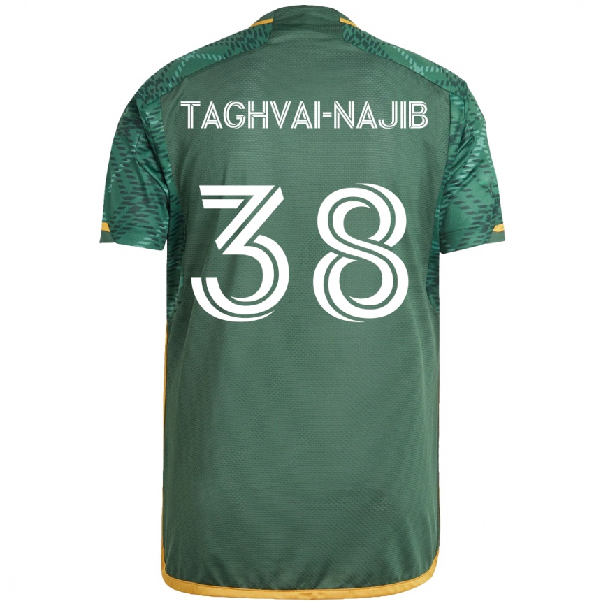 Kids Football Braxton Taghvai-Najib #38 Green Orange Home Jersey 2024/25 T-Shirt Nz