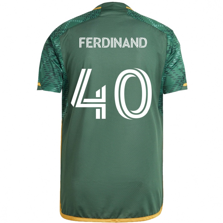 Kids Football Keesean Ferdinand #40 Green Orange Home Jersey 2024/25 T-Shirt Nz