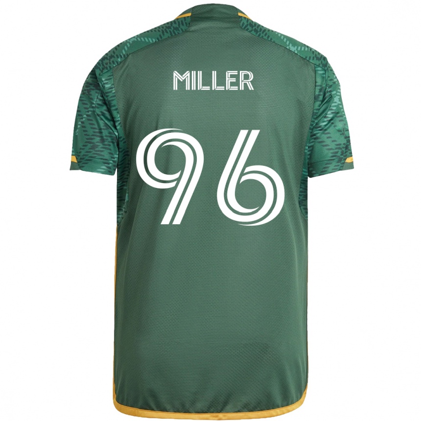 Kids Football Carver Miller #96 Green Orange Home Jersey 2024/25 T-Shirt Nz