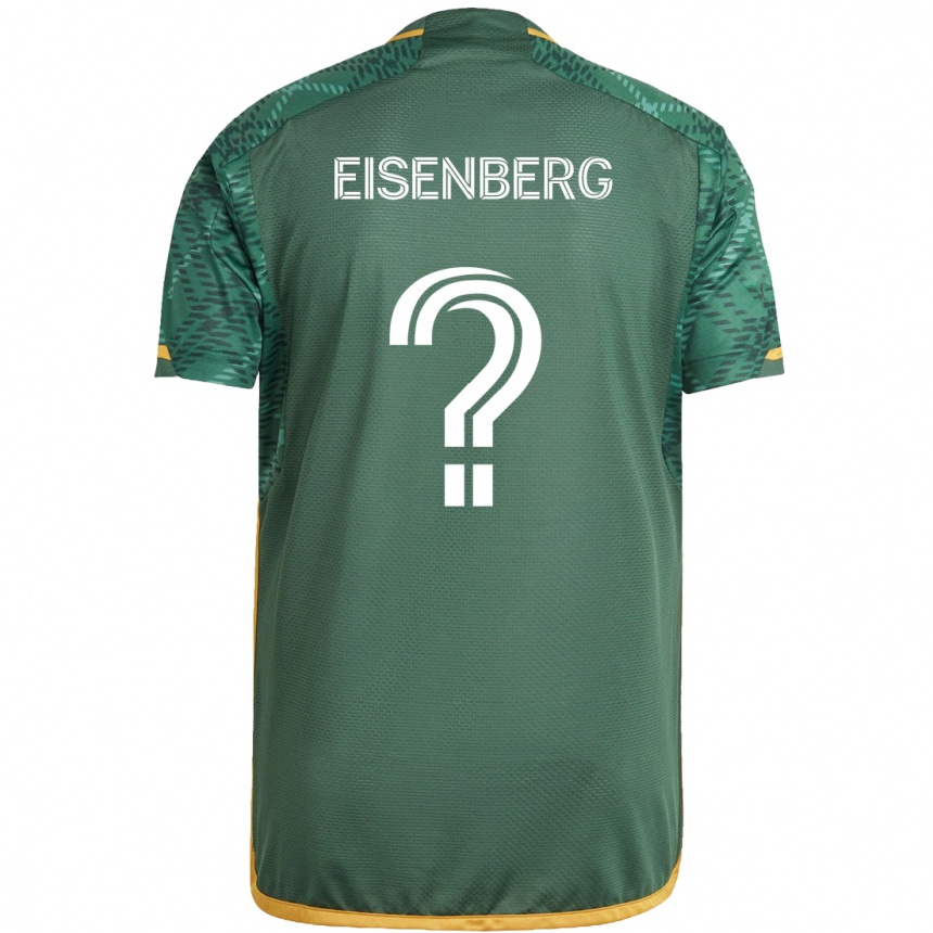 Kids Football Max Eisenberg #0 Green Orange Home Jersey 2024/25 T-Shirt Nz