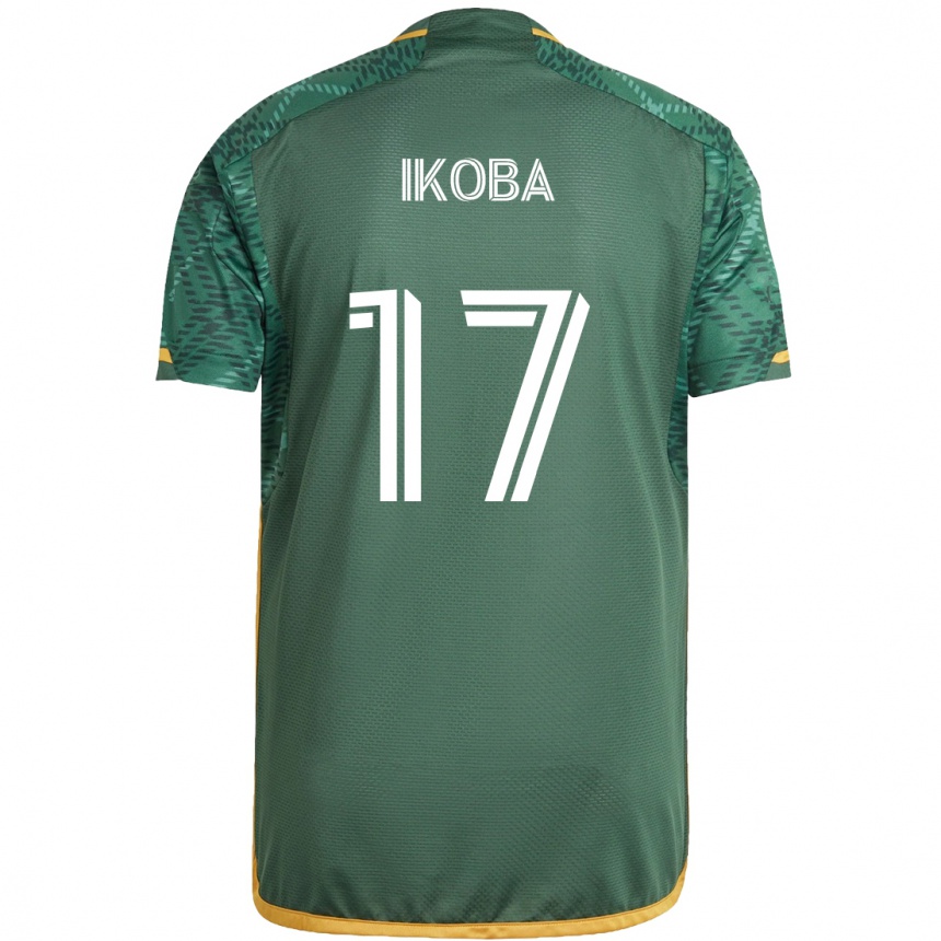 Kids Football Tega Ikoba #17 Green Orange Home Jersey 2024/25 T-Shirt Nz