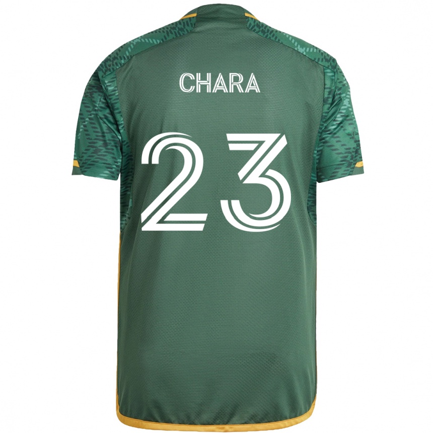 Kids Football Yimmi Chará #23 Green Orange Home Jersey 2024/25 T-Shirt Nz