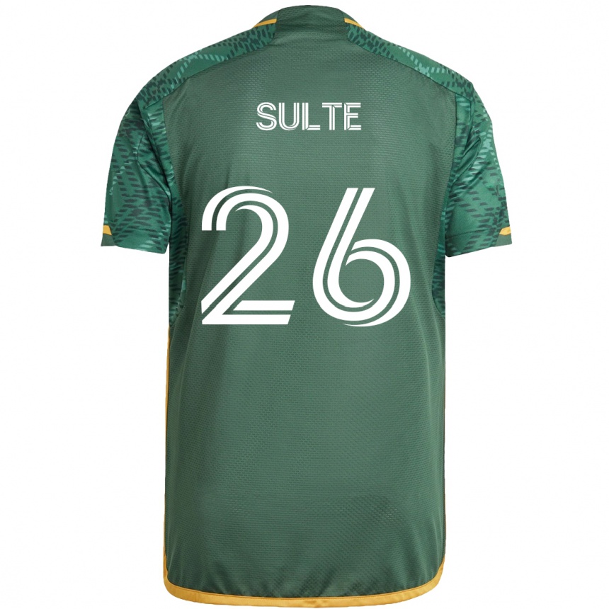 Kids Football Hunter Sulte #26 Green Orange Home Jersey 2024/25 T-Shirt Nz