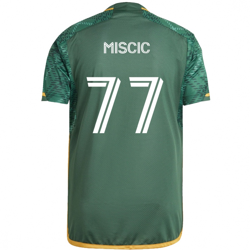 Kids Football Selmir Miscic #77 Green Orange Home Jersey 2024/25 T-Shirt Nz