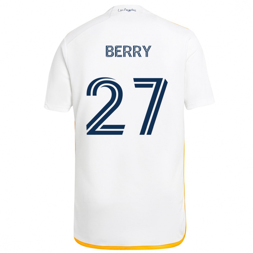 Kids Football Miguel Berry #27 White Yellow Home Jersey 2024/25 T-Shirt Nz