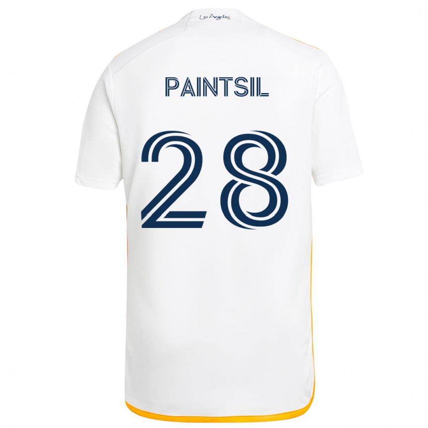 Kids Football Joseph Paintsil #28 White Yellow Home Jersey 2024/25 T-Shirt Nz