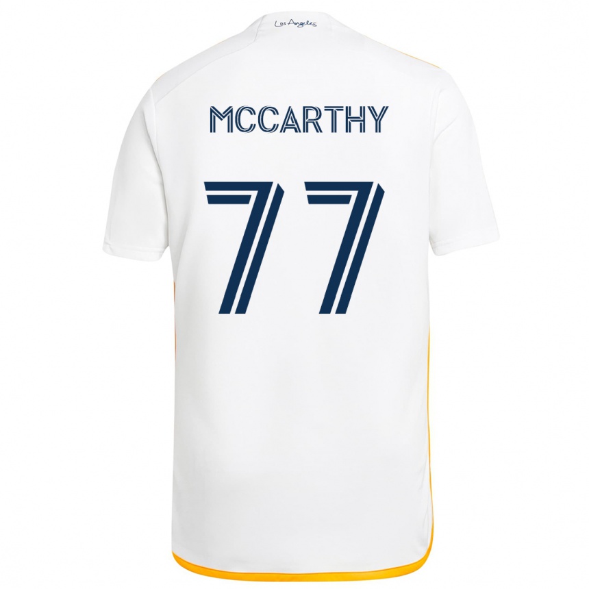 Kids Football John Mccarthy #77 White Yellow Home Jersey 2024/25 T-Shirt Nz