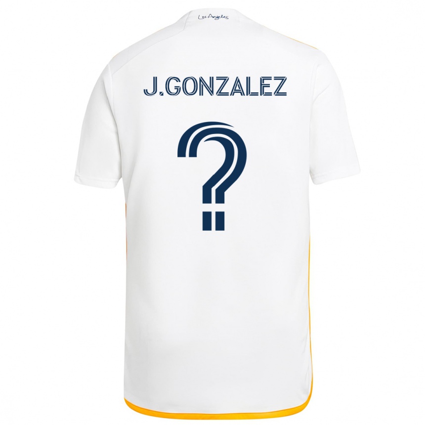 Kids Football Jesse Gonzalez #0 White Yellow Home Jersey 2024/25 T-Shirt Nz