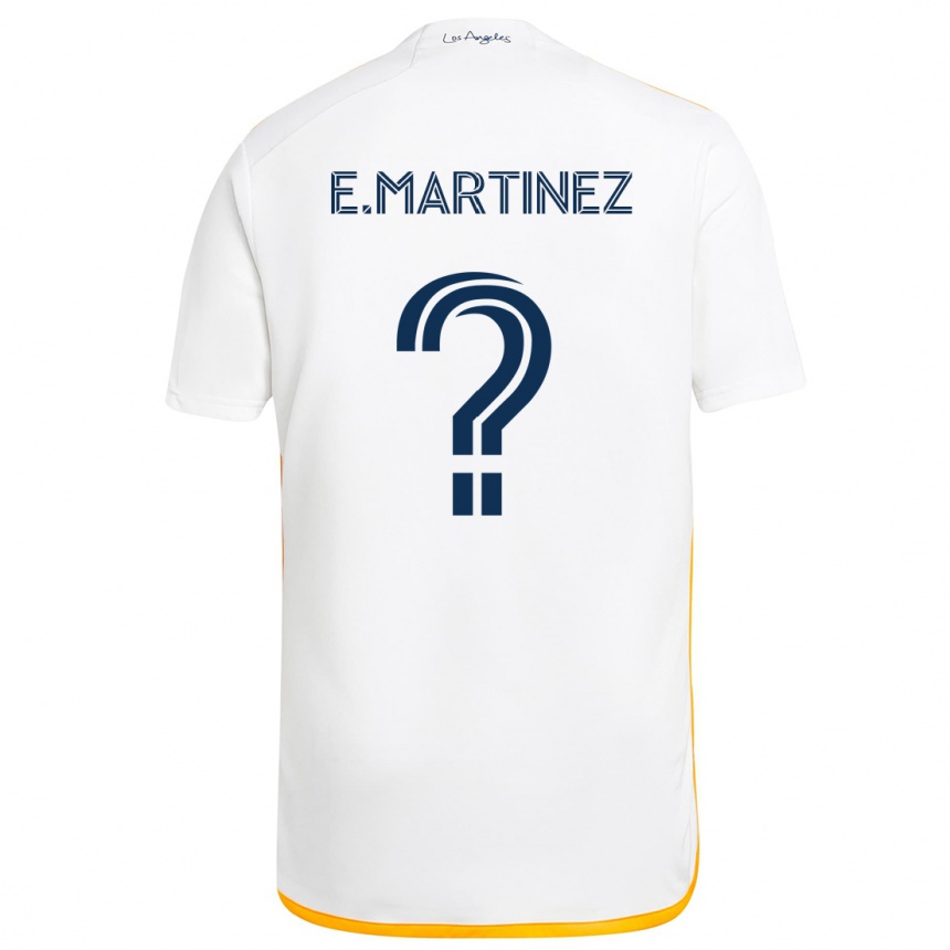 Kids Football Enrique Martinez #0 White Yellow Home Jersey 2024/25 T-Shirt Nz