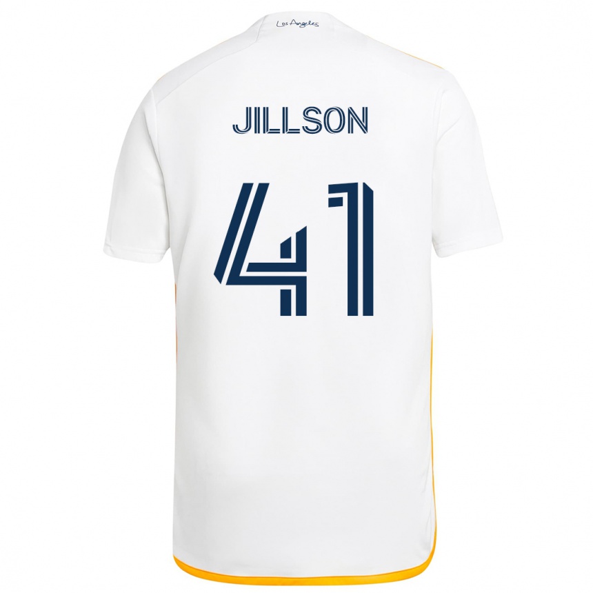 Kids Football Simon Jillson #41 White Yellow Home Jersey 2024/25 T-Shirt Nz