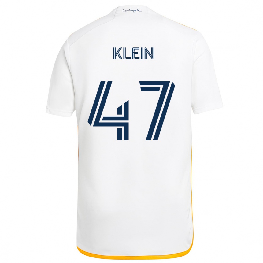 Kids Football Carson Klein #47 White Yellow Home Jersey 2024/25 T-Shirt Nz