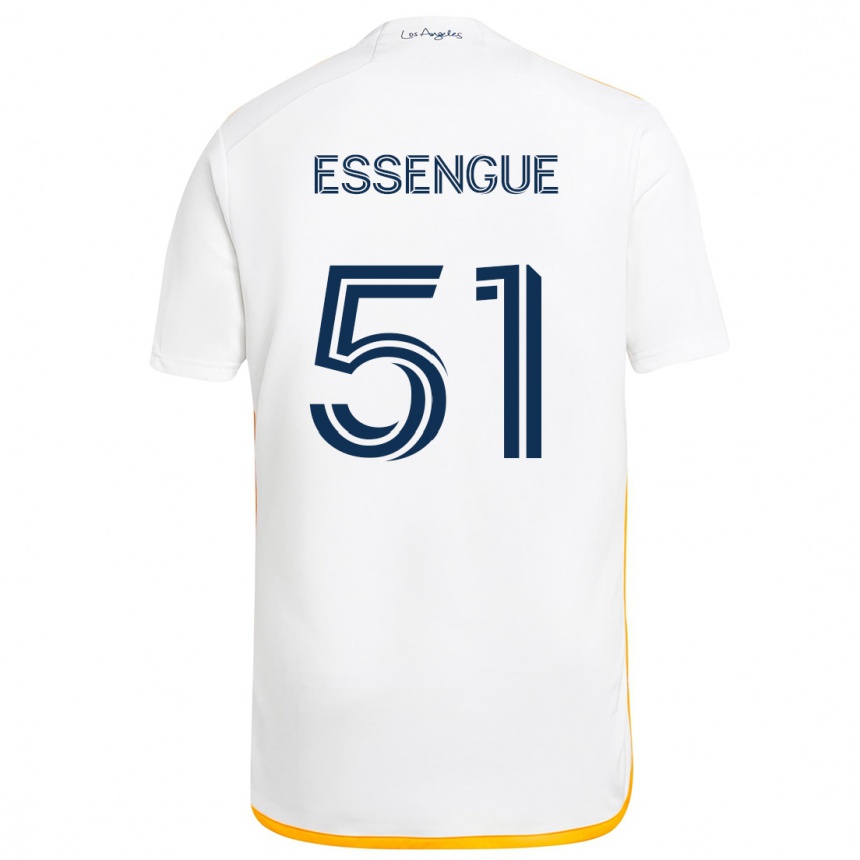 Kids Football Ascel Essengue #51 White Yellow Home Jersey 2024/25 T-Shirt Nz