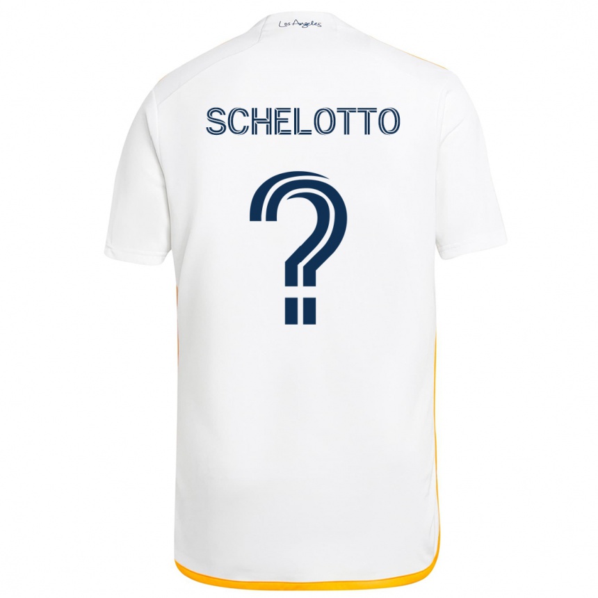 Kids Football Nicolas Barros Schelotto #0 White Yellow Home Jersey 2024/25 T-Shirt Nz