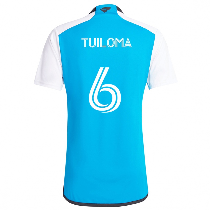 Kids Football Bill Tuiloma #6 Blue White Home Jersey 2024/25 T-Shirt Nz