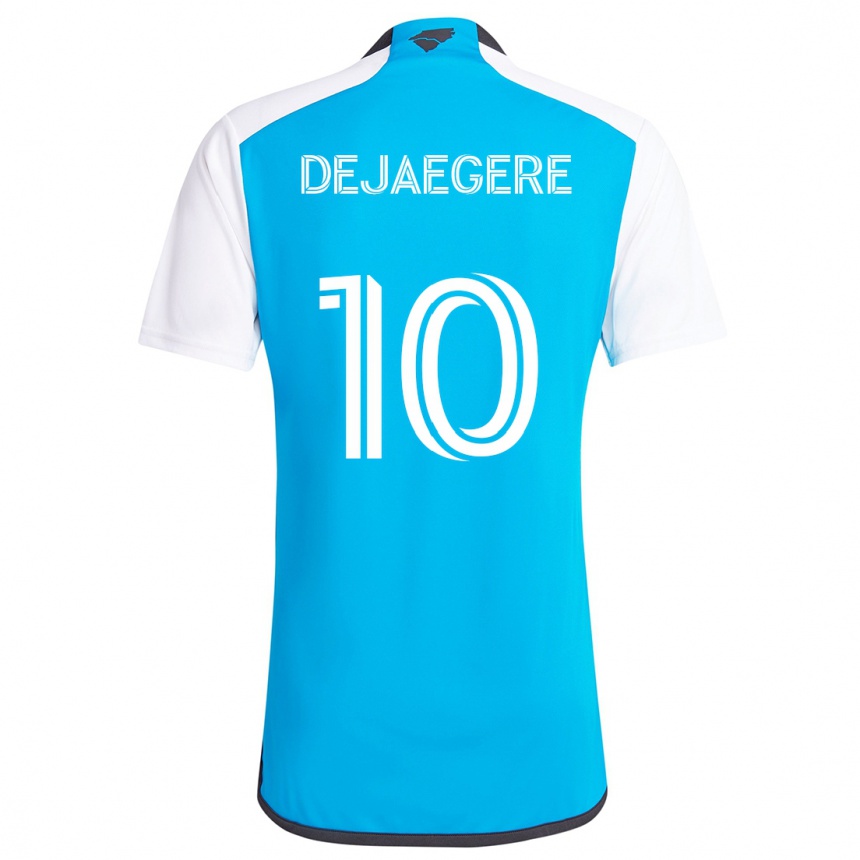 Kids Football Brecht Dejaegere #10 Blue White Home Jersey 2024/25 T-Shirt Nz