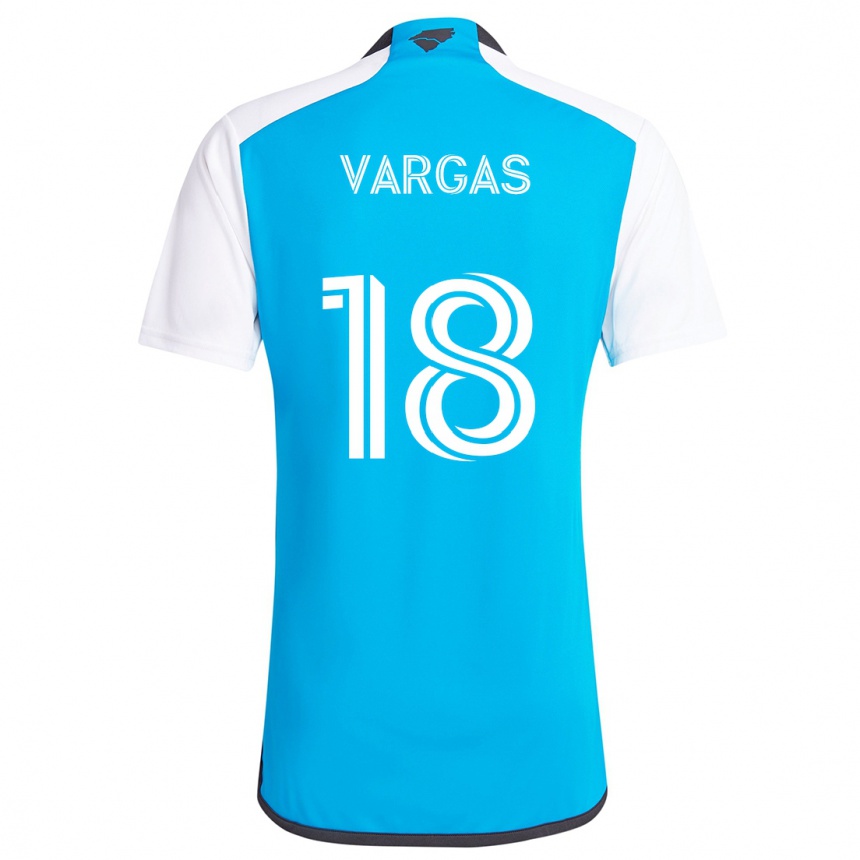 Kids Football Kerwin Vargas #18 Blue White Home Jersey 2024/25 T-Shirt Nz