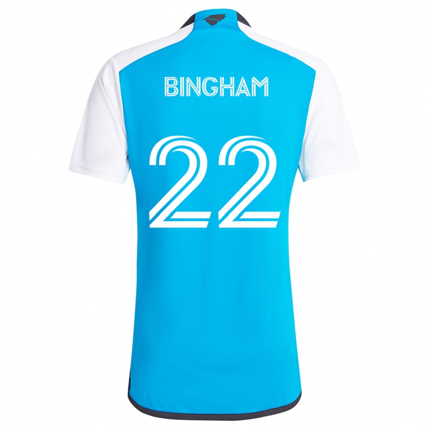 Kids Football David Bingham #22 Blue White Home Jersey 2024/25 T-Shirt Nz