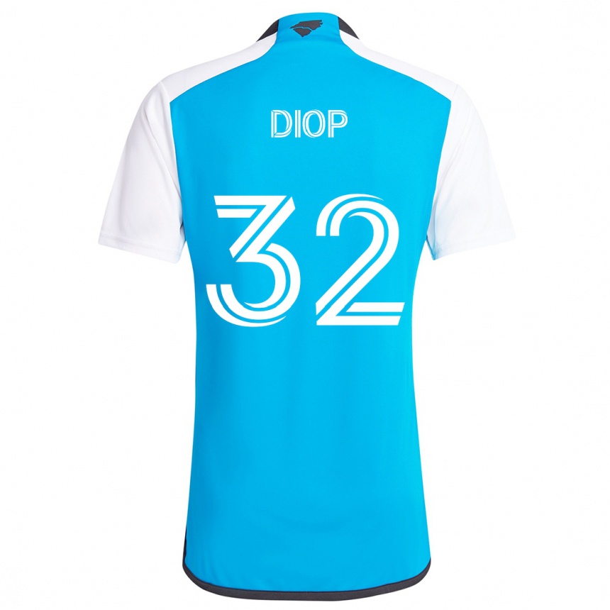 Kids Football Hamady Diop #32 Blue White Home Jersey 2024/25 T-Shirt Nz