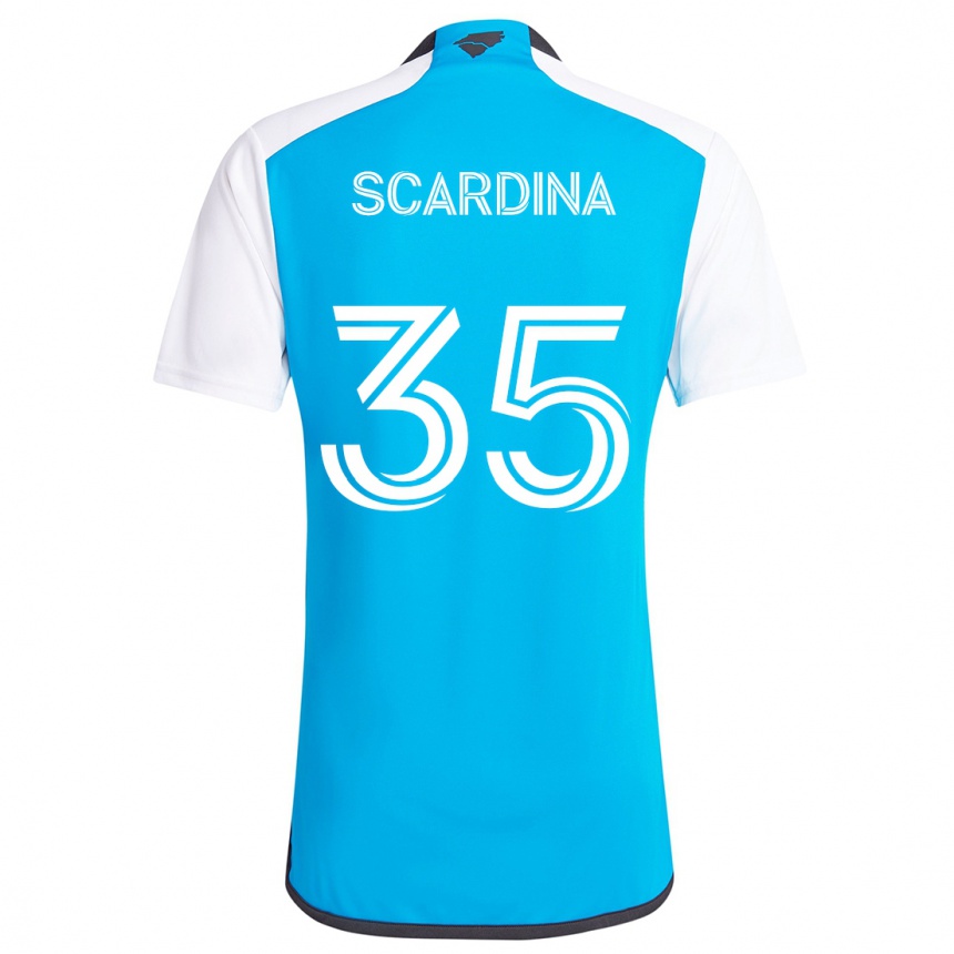 Kids Football Nick Scardina #35 Blue White Home Jersey 2024/25 T-Shirt Nz