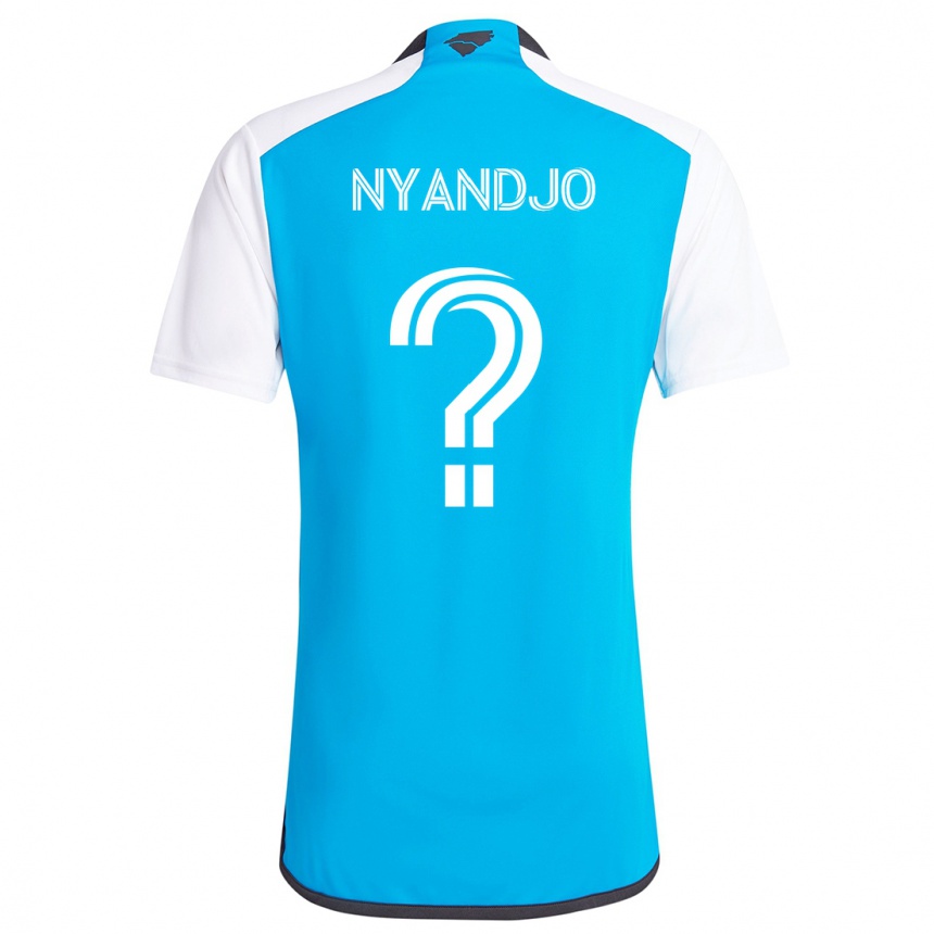 Kids Football James Nyandjo #0 Blue White Home Jersey 2024/25 T-Shirt Nz