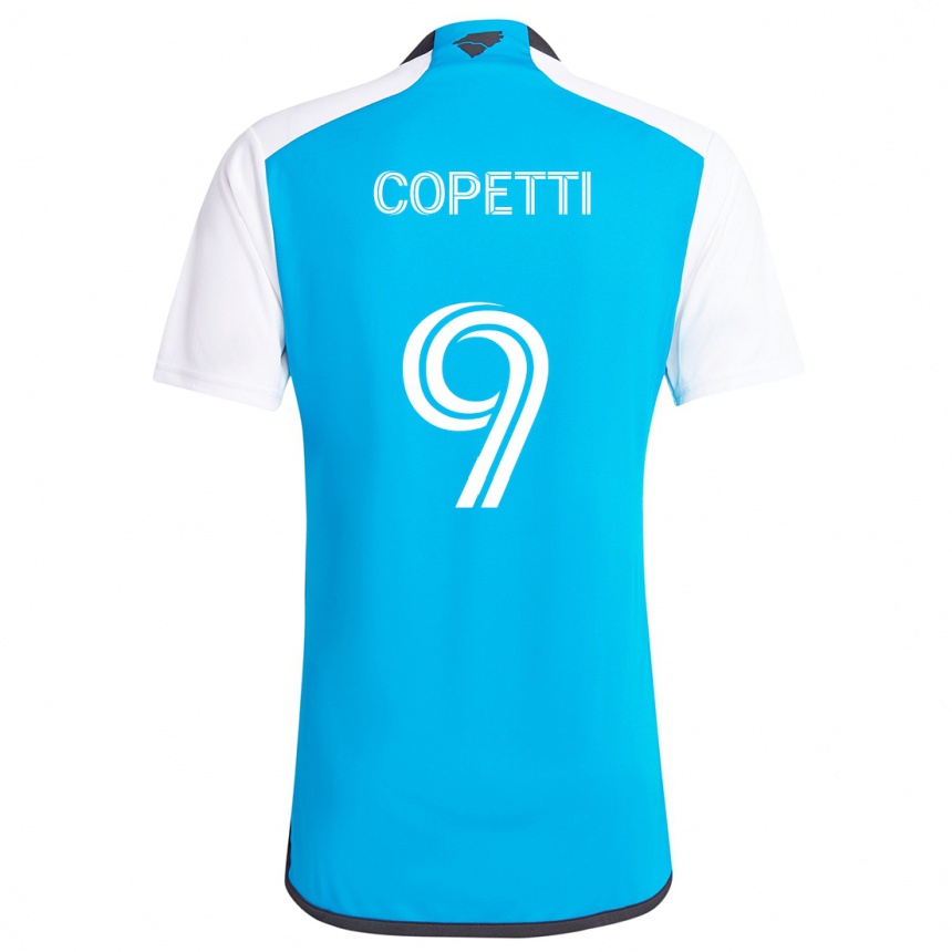 Kids Football Enzo Copetti #9 Blue White Home Jersey 2024/25 T-Shirt Nz