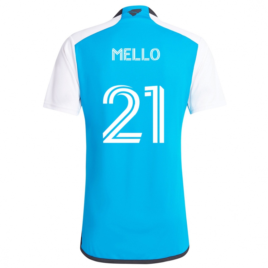 Kids Football Vinicius Mello #21 Blue White Home Jersey 2024/25 T-Shirt Nz