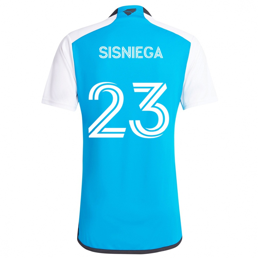 Kids Football Pablo Sisniega #23 Blue White Home Jersey 2024/25 T-Shirt Nz