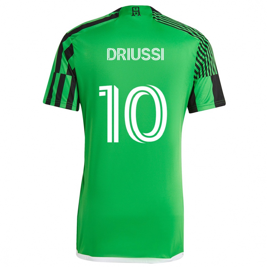 Kids Football Sebastián Driussi #10 Green Black Home Jersey 2024/25 T-Shirt Nz