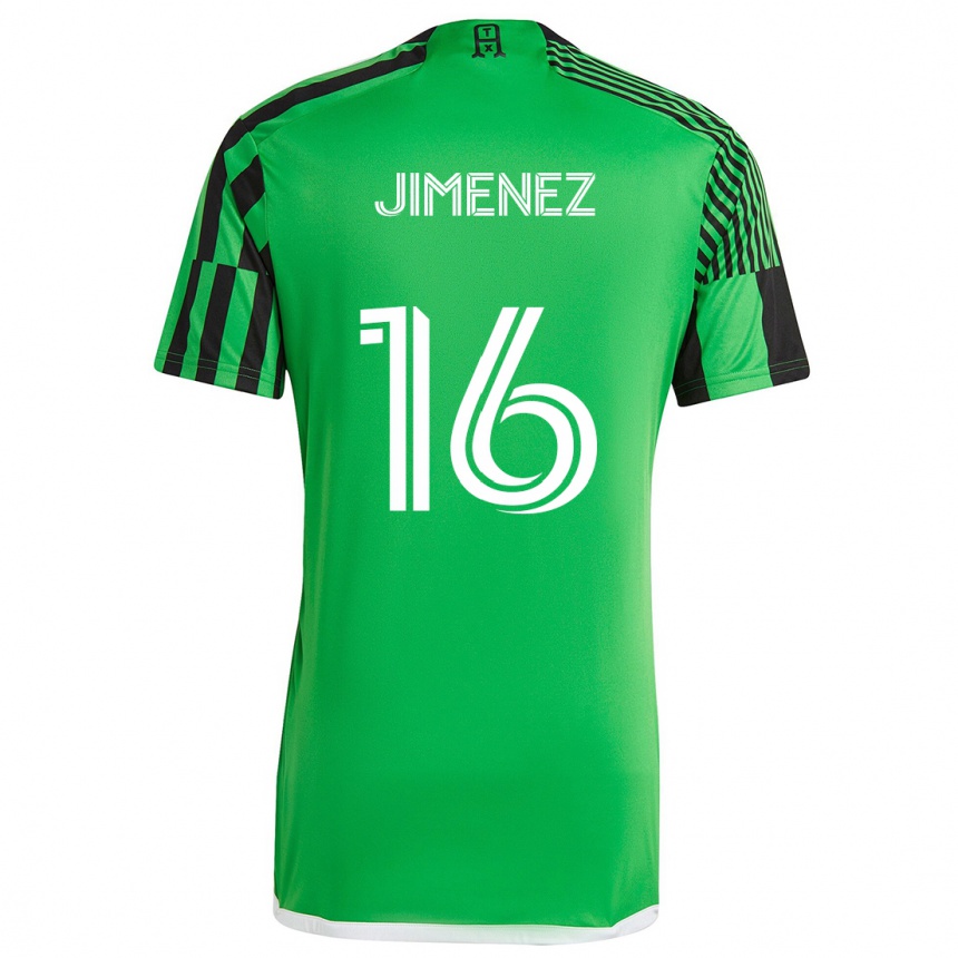 Kids Football Héctor Jiménez #16 Green Black Home Jersey 2024/25 T-Shirt Nz