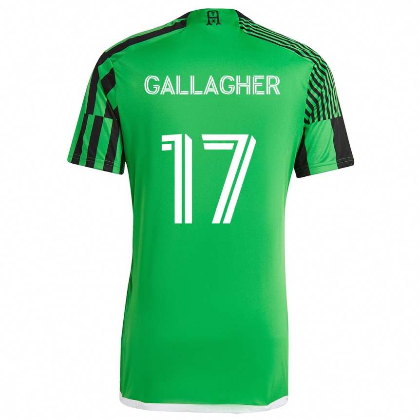 Kids Football Jon Gallagher #17 Green Black Home Jersey 2024/25 T-Shirt Nz