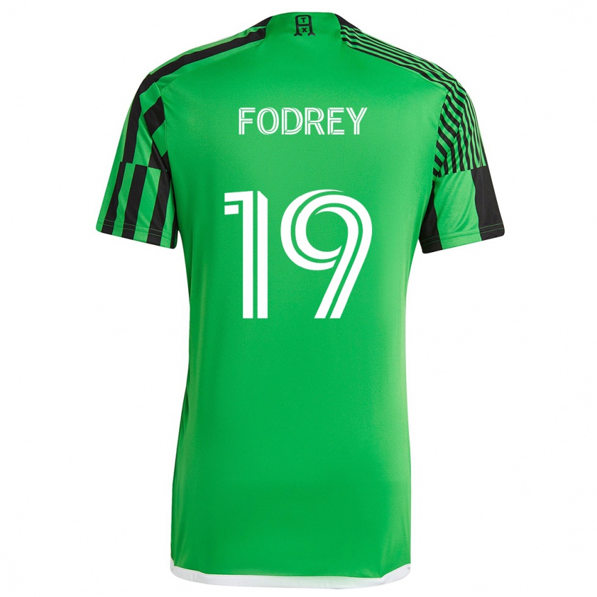 Kids Football Cj Fodrey #19 Green Black Home Jersey 2024/25 T-Shirt Nz