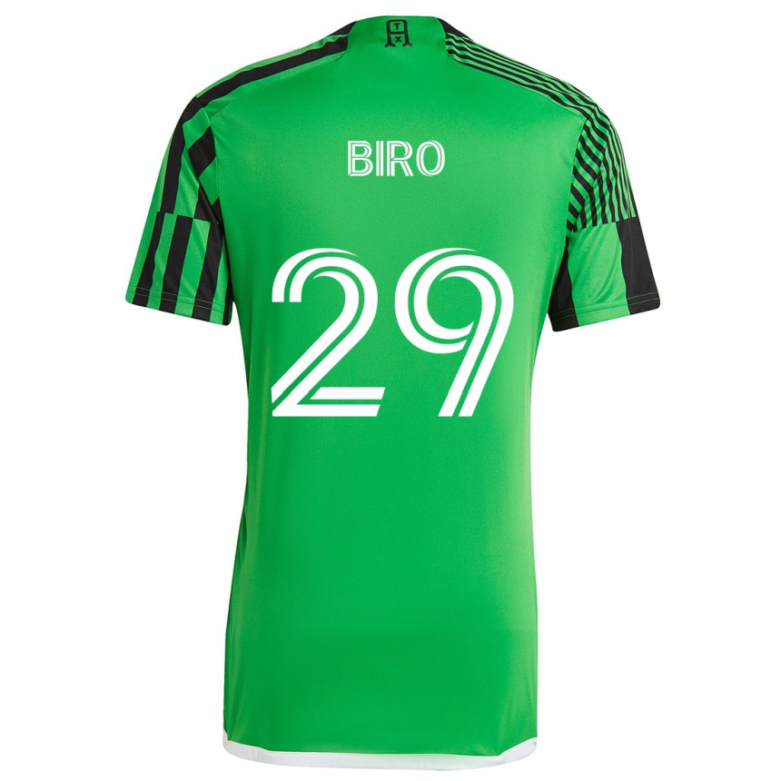 Kids Football Guilherme Biro #29 Green Black Home Jersey 2024/25 T-Shirt Nz