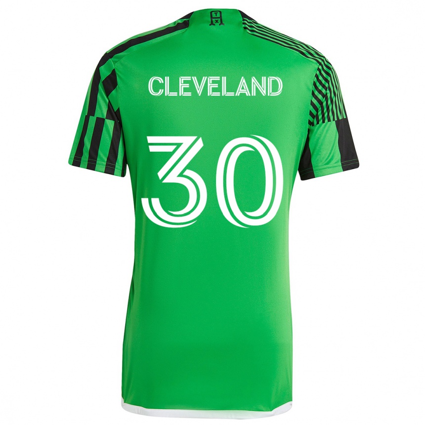 Kids Football Stefan Cleveland #30 Green Black Home Jersey 2024/25 T-Shirt Nz