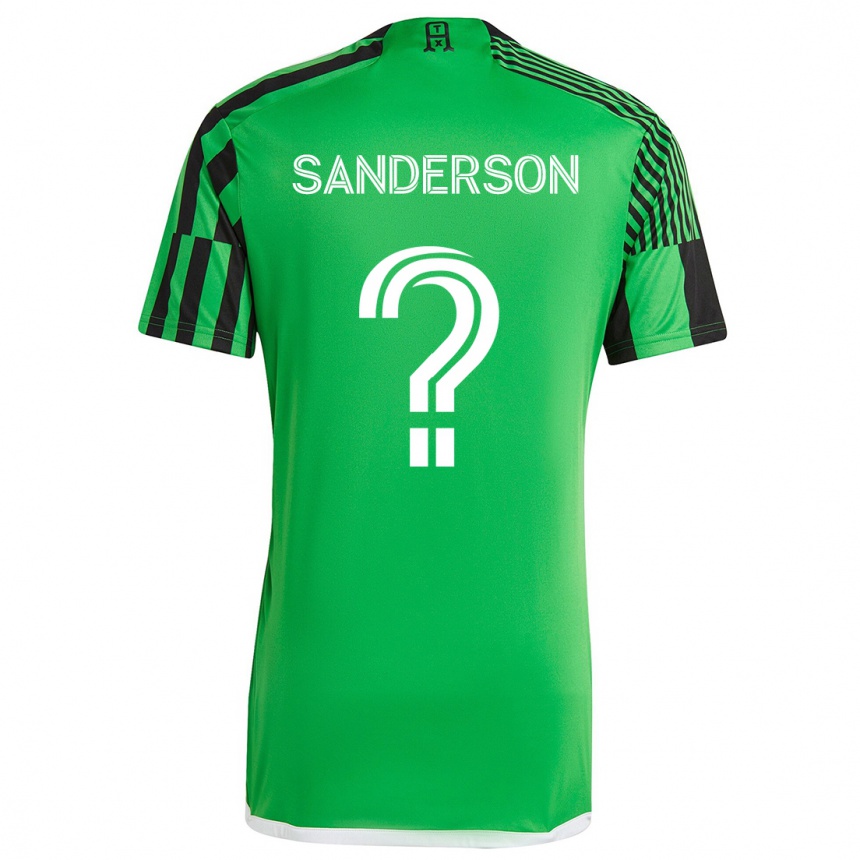 Kids Football Spencer Sanderson #0 Green Black Home Jersey 2024/25 T-Shirt Nz