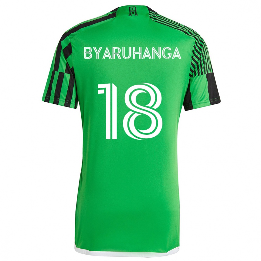 Kids Football Bobosi Byaruhanga #18 Green Black Home Jersey 2024/25 T-Shirt Nz